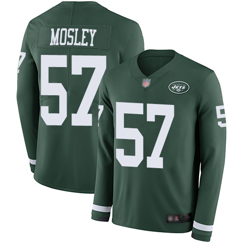 Jets #57 C.J. Mosley Green Team Color Men's Stitched Football Limited Therma Long Sleeve Jersey Jets #57 C.J. Mosley Green Team Color Men's Stitched Football Limited Therma Long Sleeve Jersey