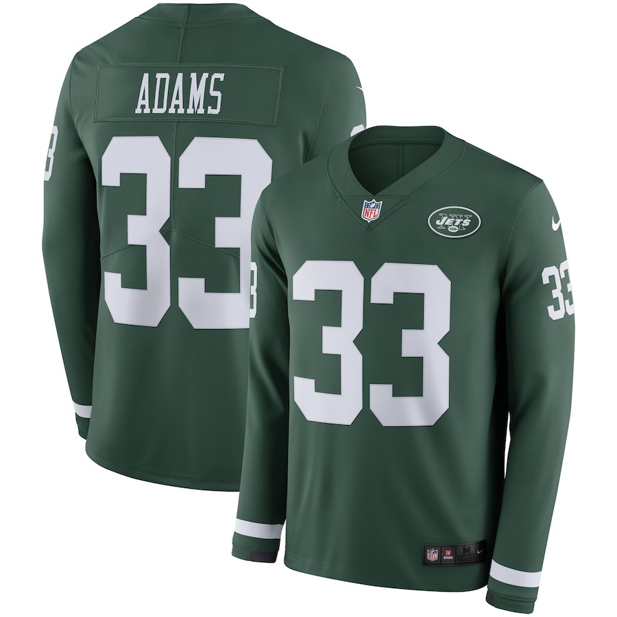 Men's Jets #33 Jamal Adams Green Team Color Men's Stitched NFL Limited Therma Long Sleeve Jersey Men's Jets #33 Jamal Adams Green Team Color Men's Stitched NFL Limited Therma Long Sleeve Jersey