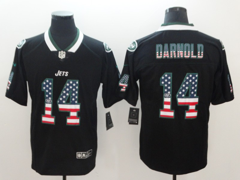 Nike Jets 14 Sam Darnold Black USA Flag Fashion Limited Jersey Nike Jets 14 Sam Darnold Black USA Flag Fashion Limited Jersey