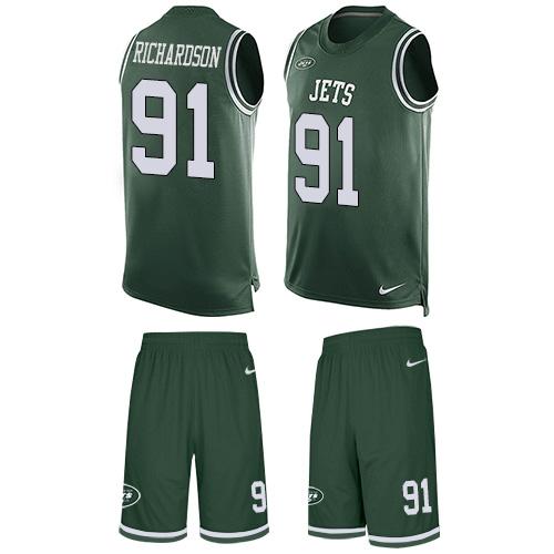 Nike Jets #91 Sheldon Richardson Green Team Color Men's Stitched NFL Limited Tank Top Suit Jersey Nike Jets #91 Sheldon Richardson Green Team Color Men's Stitched NFL Limited Tank Top Suit Jersey