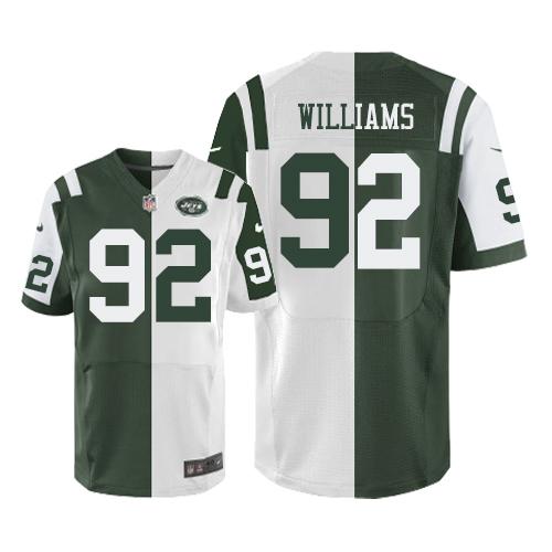 Nike Jets #92 Leonard Williams Green White Men's Stitched NFL Elite Split Jersey Nike Jets #92 Leonard Williams Green White Men's Stitched NFL Elite Split Jersey