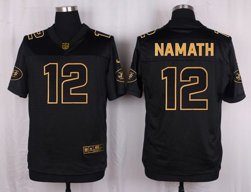 Nike Jets #12 Joe Namath Black Men's Stitched NFL Elite Pro Line Gold Collection Jersey Nike Jets #12 Joe Namath Black Men's Stitched NFL Elite Pro Line Gold Collection Jersey