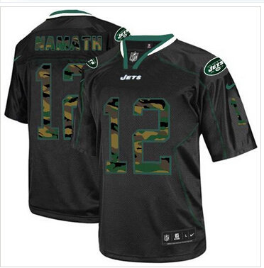 NEW New York Jets #12 Joe Namath Black NFL Elite Camo Fashion Jersey