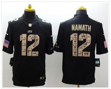 New New York Jets #12 Joe Namath Black NFL Limited Salute to Service jersey