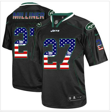 New York Jets #27 Dee Milliner Black NFL Elite USA Flag Fashion Jersey