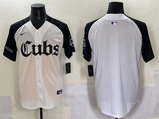 Men's Chicago Cubs Blank White Black 'Gothic North Side Edition' Vapor Premier Limited Stitched Baseball Jersey Men's Chicago Cubs Blank White Black 'Gothic North Side Edition' Vapor Premier Limited Stitched Baseball Jersey