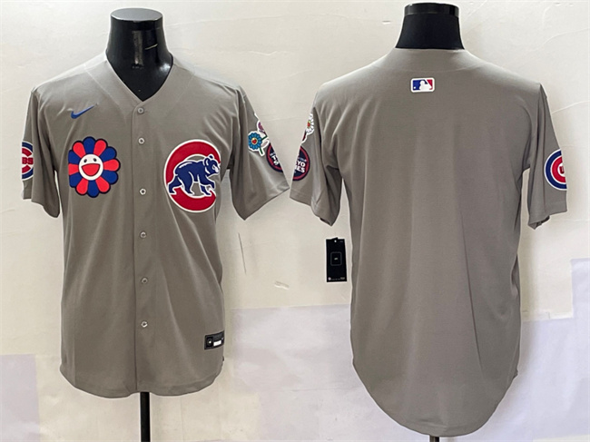 Men's Chicago Cubs Blank Gray 2025 Tokyo Series Limited Stitched Baseball Jersey Men's Chicago Cubs Blank Gray 2025 Tokyo Series Limited Stitched Baseball Jersey