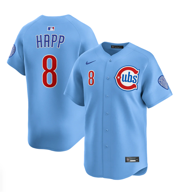 Men's Chicago Cubs #8 Ian Happ Blue 2024 25 2nd Alternate Limited Stitched Baseball Jersey Men's Chicago Cubs #8 Ian Happ Blue 2024 25 2nd Alternate Limited Stitched Baseball Jersey