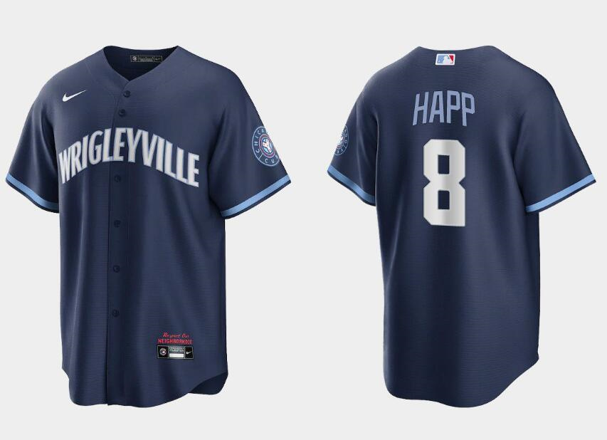 Men's Chicago Cubs #8 Ian Happ Navy City Connect Cool Base Stitched Baseball Jersey Men's Chicago Cubs #8 Ian Happ Navy City Connect Cool Base Stitched Baseball Jersey