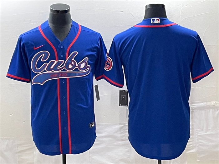 Men's Chicago Cubs Blank Royal Cool Base Stitched Baseball Jersey Men's Chicago Cubs Blank Royal Cool Base Stitched Baseball Jersey