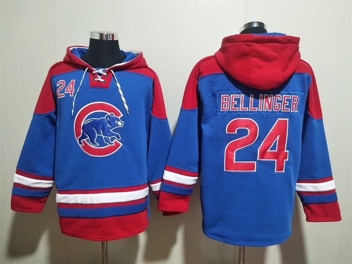 Men's Chicago Cubs #24 Cody Bellinger Royal Red Ageless Must-Have Lace-Up Pullover Hoodie Men's Chicago Cubs #24 Cody Bellinger Royal Red Ageless Must-Have Lace-Up Pullover Hoodie