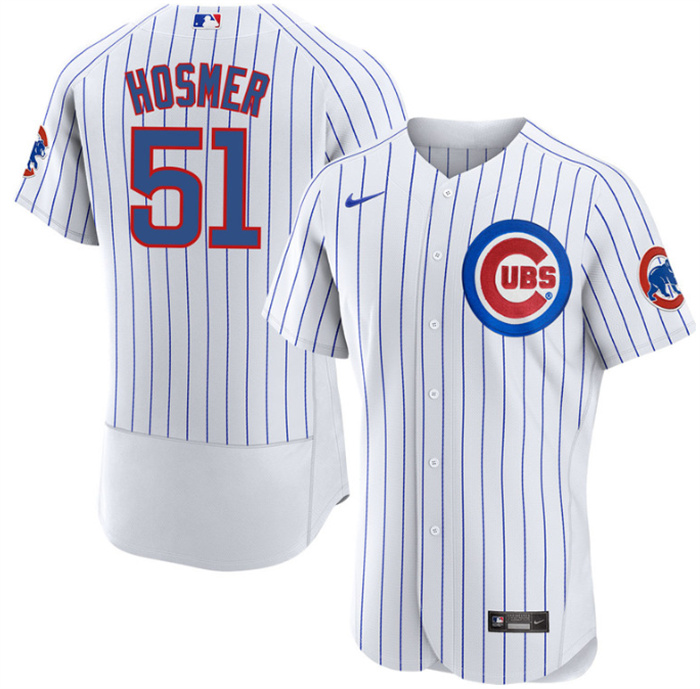 Men's Chicago Cubs #51 Eric Hosmer White Flex Base Stitched Baseball Jersey Men's Chicago Cubs #51 Eric Hosmer White Flex Base Stitched Baseball Jersey