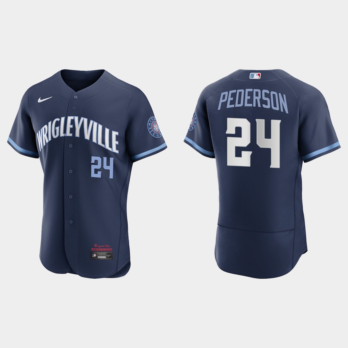 Chicago Cubs #24 Joc Pederson Men's Nike 2021 City Connect Authentic Navy MLB Jersey Chicago Cubs #24 Joc Pederson Men's Nike 2021 City Connect Authentic Navy MLB Jersey