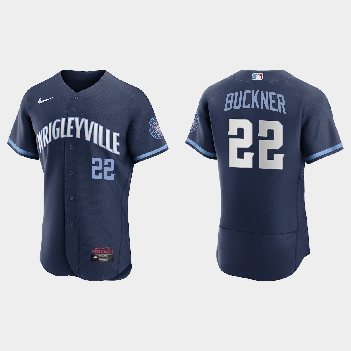 Chicago Cubs #22 Bill Buckner Men's Nike 2021 City Connect Authentic Navy MLB Jersey Chicago Cubs #22 Bill Buckner Men's Nike 2021 City Connect Authentic Navy MLB Jersey