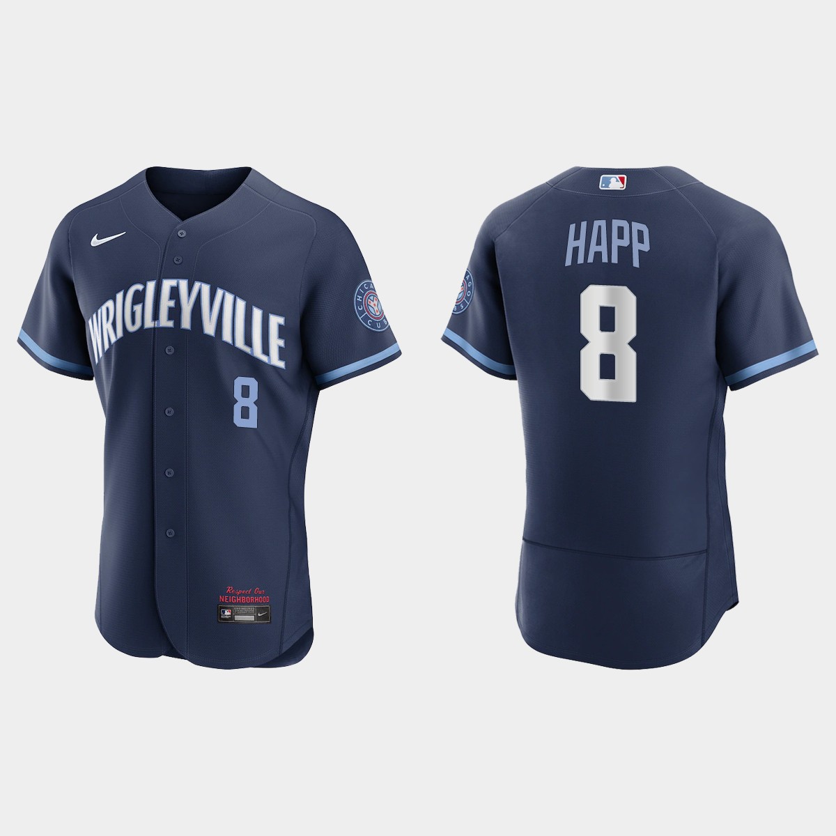 Chicago Cubs #8 Ian Happ Men's Nike 2021 City Connect Authentic Navy MLB Jersey Chicago Cubs #8 Ian Happ Men's Nike 2021 City Connect Authentic Navy MLB Jersey