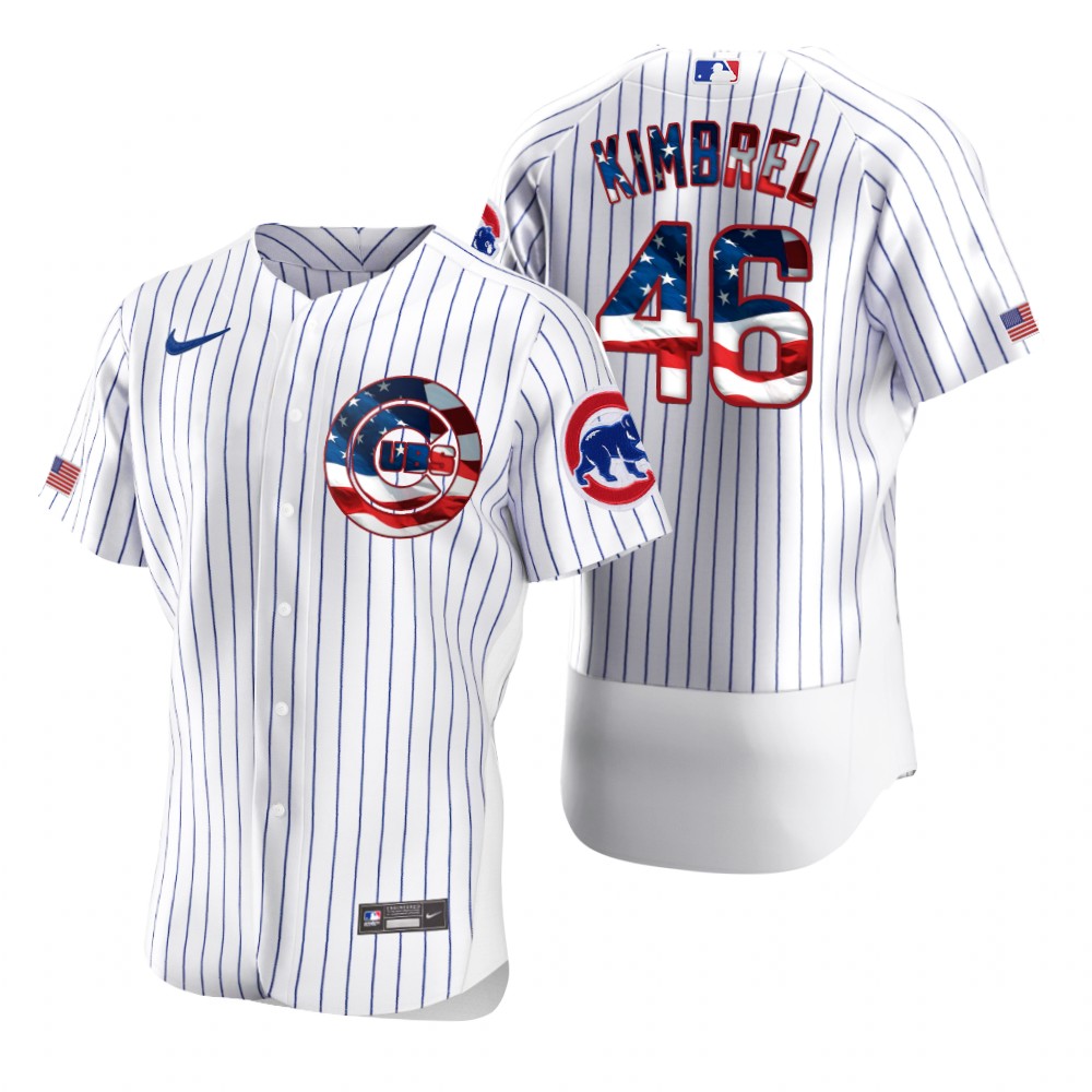 Chicago Cubs #46 Craig Kimbrel Men's Nike White Fluttering USA Flag Limited Edition Authentic MLB Jersey Chicago Cubs #46 Craig Kimbrel Men's Nike White Fluttering USA Flag Limited Edition Authentic MLB Jersey
