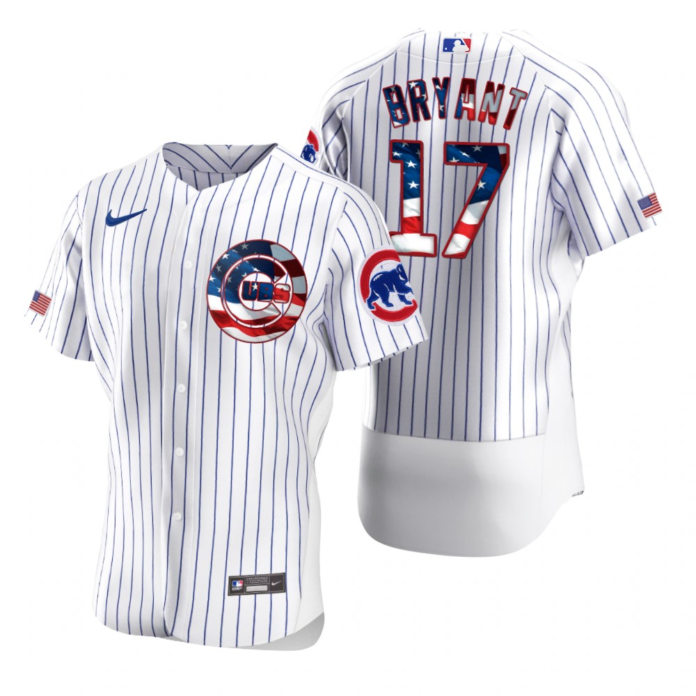 Chicago Cubs #17 Kris Bryant Men's Nike White Fluttering USA Flag Limited Edition Authentic MLB Jersey Chicago Cubs #17 Kris Bryant Men's Nike White Fluttering USA Flag Limited Edition Authentic MLB Jersey