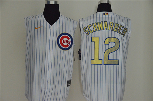 Cubs 12 Kyle Schwarber White Gold Nike Cool Base Sleeveless Jersey Cubs 12 Kyle Schwarber White Gold Nike Cool Base Sleeveless Jersey
