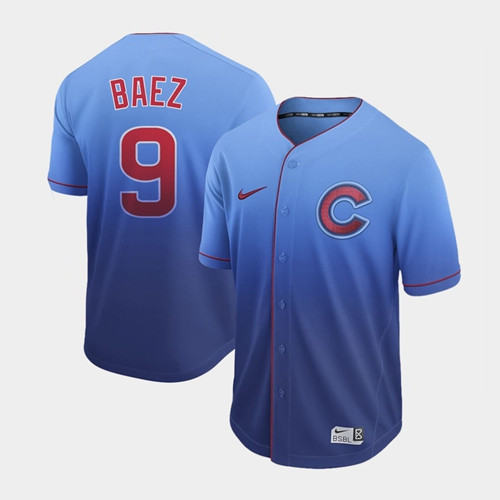 Cubs #9 Javier Baez Royal Fade Authentic Stitched Baseball Jersey Cubs #9 Javier Baez Royal Fade Authentic Stitched Baseball Jersey