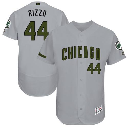 Cubs #44 Anthony Rizzo Grey Flexbase Authentic Collection Memorial Day Stitched MLB Jersey Cubs #44 Anthony Rizzo Grey Flexbase Authentic Collection Memorial Day Stitched MLB Jersey