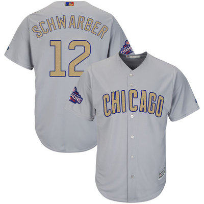 Cubs #12 Kyle Schwarber World Series Champions Gold Program Cool Base Jersey Cubs #12 Kyle Schwarber World Series Champions Gold Program Cool Base Jersey