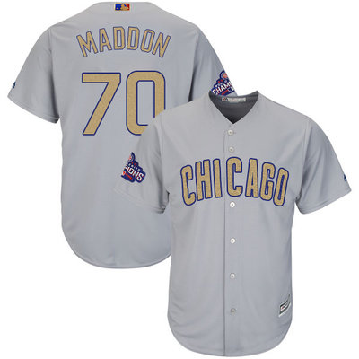 Cubs #70 Joe Maddon World Series Champions Gold Program Cool Base Jersey