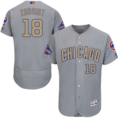 Cubs #18 Ben Zobrist World Series Champions Gold Program Flexbase Jersey Cubs #18 Ben Zobrist World Series Champions Gold Program Flexbase Jersey