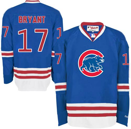 Cubs #17 Kris Bryant Blue Long Sleeve Stitched MLB Jersey Cubs #17 Kris Bryant Blue Long Sleeve Stitched MLB Jersey