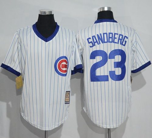 Cubs #23 Ryne Sandberg White Strip Home Cooperstown Stitched MLB Jersey Cubs #23 Ryne Sandberg White Strip Home Cooperstown Stitched MLB Jersey