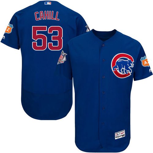 Cubs #53 Trevor Cahill Blue Flexbase Authentic Collection Stitched MLB Jersey Cubs #53 Trevor Cahill Blue Flexbase Authentic Collection Stitched MLB Jersey