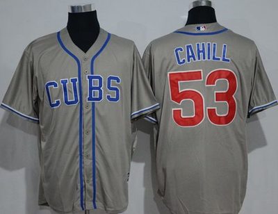 Cubs #53 Trevor Cahill Grey New Cool Base Alternate Road Stitched MLB Jersey Cubs #53 Trevor Cahill Grey New Cool Base Alternate Road Stitched MLB Jersey