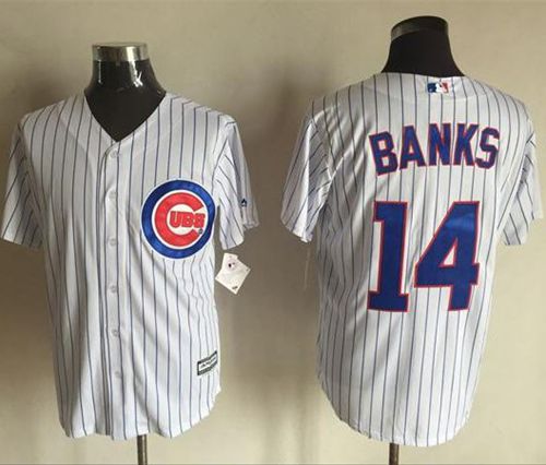 Cubs #14 Ernie Banks White Strip New Cool Base Stitched MLB Jersey Cubs #14 Ernie Banks White Strip New Cool Base Stitched MLB Jersey
