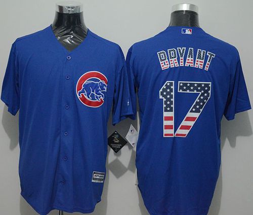 Cubs #17 Kris Bryant Blue USA Flag Fashion Stitched MLB Jersey Cubs #17 Kris Bryant Blue USA Flag Fashion Stitched MLB Jersey