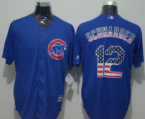 Cubs #12 Kyle Schwarber Blue USA Flag Fashion Stitched MLB Jersey Cubs #12 Kyle Schwarber Blue USA Flag Fashion Stitched MLB Jersey