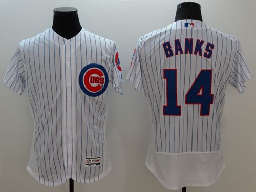 Cubs #14 Ernie Banks White Flexbase Authentic Collection Stitched MLB Jersey Cubs #14 Ernie Banks White Flexbase Authentic Collection Stitched MLB Jersey