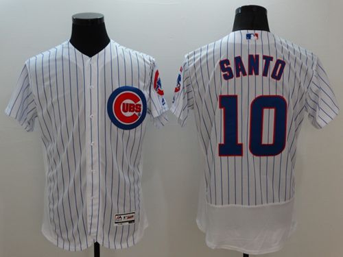 Cubs #10 Ron Santo White Flexbase Authentic Collection Stitched MLB Jersey Cubs #10 Ron Santo White Flexbase Authentic Collection Stitched MLB Jersey