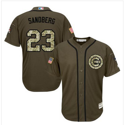 Cubs #23 Ryne Sandberg Green Salute to Service Stitched MLB Jersey Cubs #23 Ryne Sandberg Green Salute to Service Stitched MLB Jersey