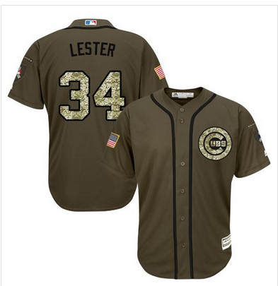 Cubs #34 Jon Lester Green Salute to Service Stitched MLB Jersey Cubs #34 Jon Lester Green Salute to Service Stitched MLB Jersey
