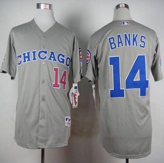 Chicago Cubs #14 Ernie Banks Grey 1990 Turn Back The Clock Stitched Baseball Jersey Chicago Cubs #14 Ernie Banks Grey 1990 Turn Back The Clock Stitched Baseball Jersey