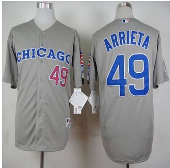 Chicago Cubs #49 Jake Arrieta Grey 1990 Turn Back The Clock Stitched Baseball Jersey Chicago Cubs #49 Jake Arrieta Grey 1990 Turn Back The Clock Stitched Baseball Jersey