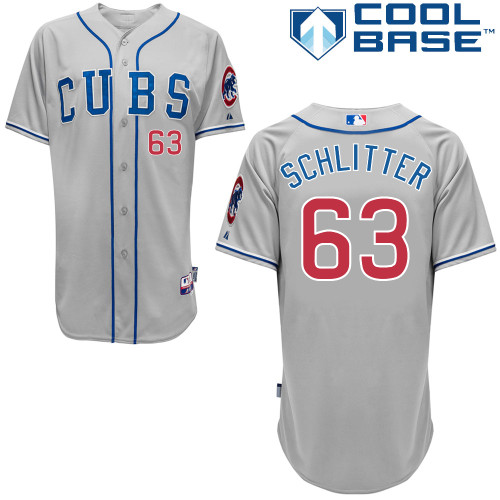 Chicago Cubs 63# Schlitter Grey Authentic Personalized Road cool Jersey Chicago Cubs 63# Schlitter Grey Authentic Personalized Road cool Jersey