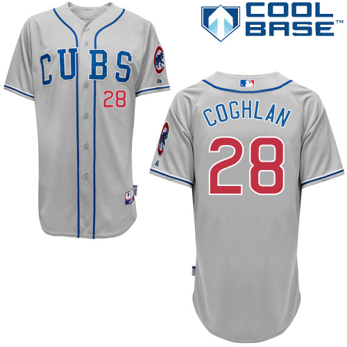 Chicago Cubs 28# Coghlan Grey Authentic Personalized Road cool Jersey-2 Chicago Cubs 28# Coghlan Grey Authentic Personalized Road cool Jersey-2