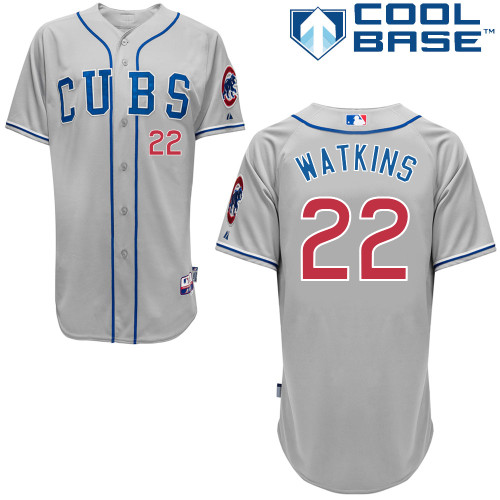Chicago Cubs 22# Watkins Grey Authentic Personalized Road cool Jersey-2 Chicago Cubs 22# Watkins Grey Authentic Personalized Road cool Jersey-2