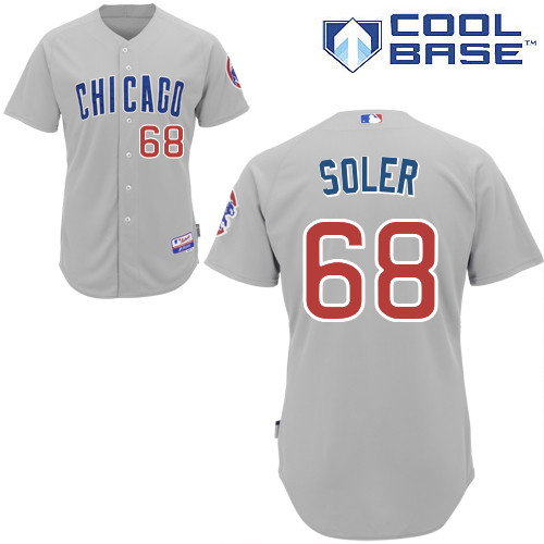 Chicago Cubs 68# Soler Grey Authentic Personalized Road cool Jersey-2 Chicago Cubs 68# Soler Grey Authentic Personalized Road cool Jersey-2