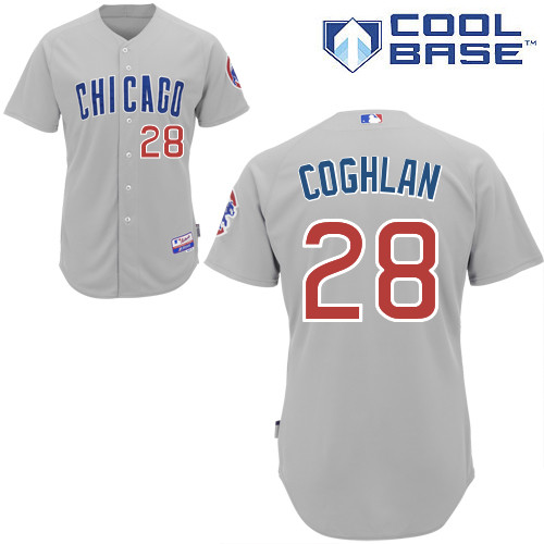 Chicago Cubs 28# Coghlan Grey Authentic Personalized Road cool Jersey