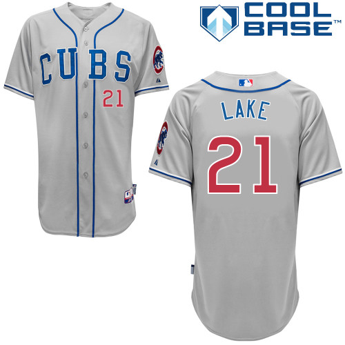 Chicago Cubs 21# Lake Grey Authentic Personalized Road cool Jersey-2 Chicago Cubs 21# Lake Grey Authentic Personalized Road cool Jersey-2