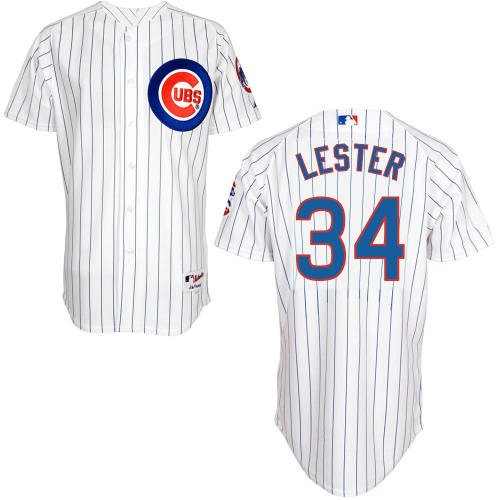 Chicago Cubs 34# Lester White Authentic Personalized Home Jersey Chicago Cubs 34# Lester White Authentic Personalized Home Jersey
