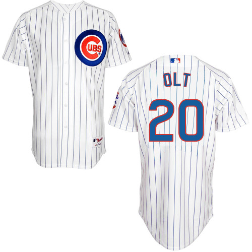 Chicago Cubs 20# Olt White Authentic Personalized Home Jersey Chicago Cubs 20# Olt White Authentic Personalized Home Jersey