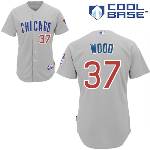 Chicago Cubs 37# Wood Grey Authentic Personalized Road cool Jersey Chicago Cubs 37# Wood Grey Authentic Personalized Road cool Jersey