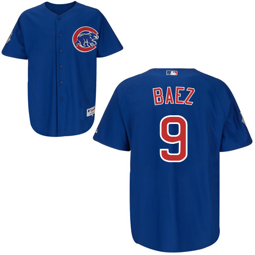 Chicago Cubs 9# Baez Blue Authentic Personalized Alternate Jersey Chicago Cubs 9# Baez Blue Authentic Personalized Alternate Jersey